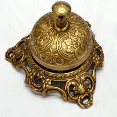 Ornate Solid Brass Hotel Counter Bell