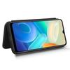 VIVO Y02S Carbon Fiber Multi-Card Euro-Asia Leather Flip Phone Case