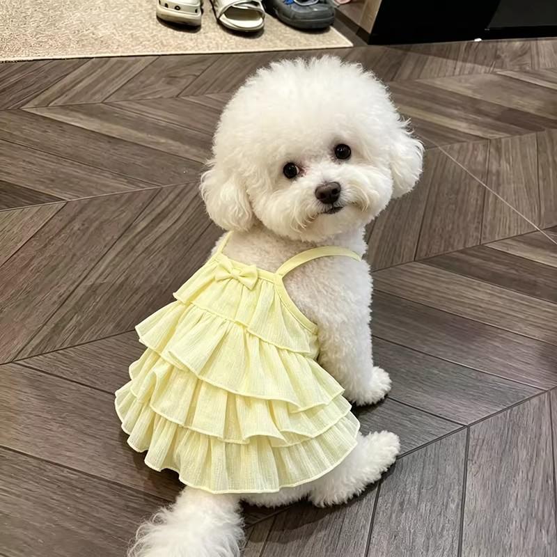 Pet Summer Strap Dress Thin Breathable Princess Dress Small Teddy Dog Clothes for Small Dogs Puppy Clothes
