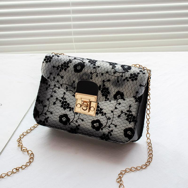 2023 Spring New Lace Mini Shoulder Bag Fashion Chain Bag Wholesale серый