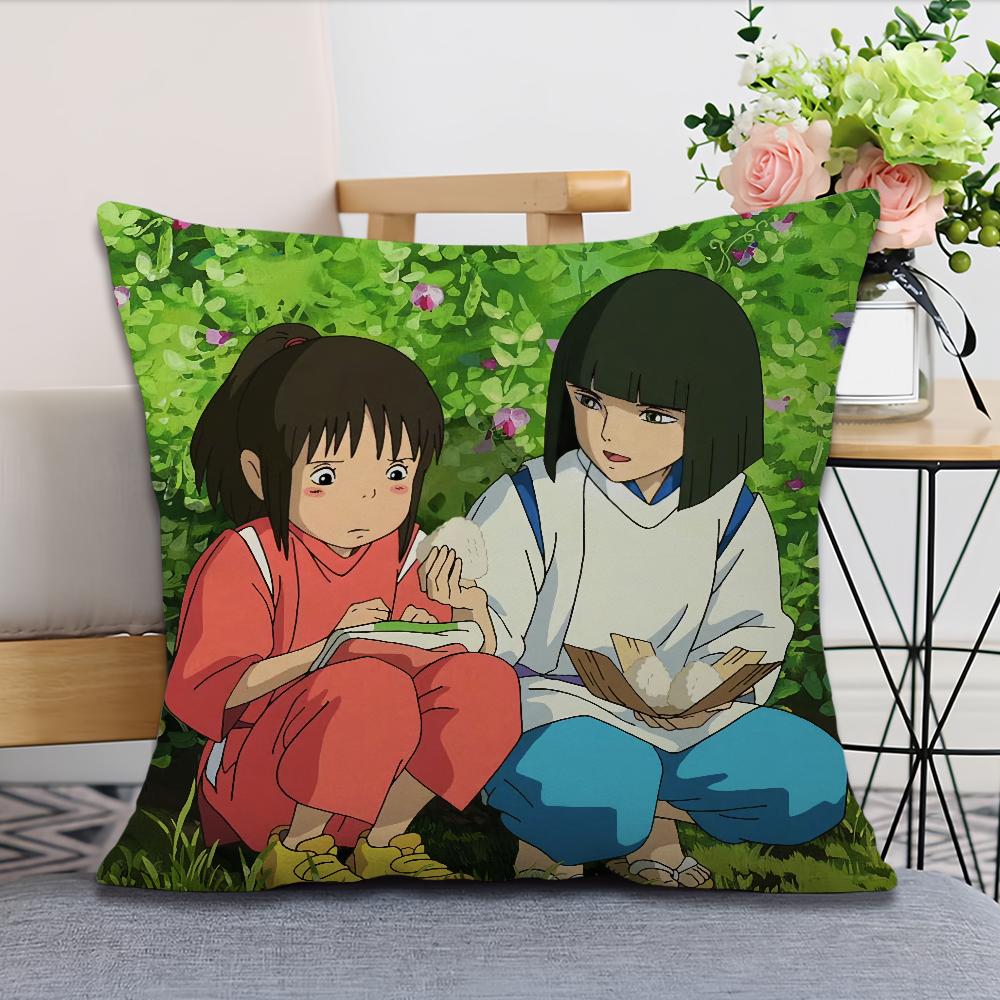 A-Away S-Spirited cushion cover anime film soft Comfortable Pillow Case for Sofa Living Room Home office Decor Protective Covers