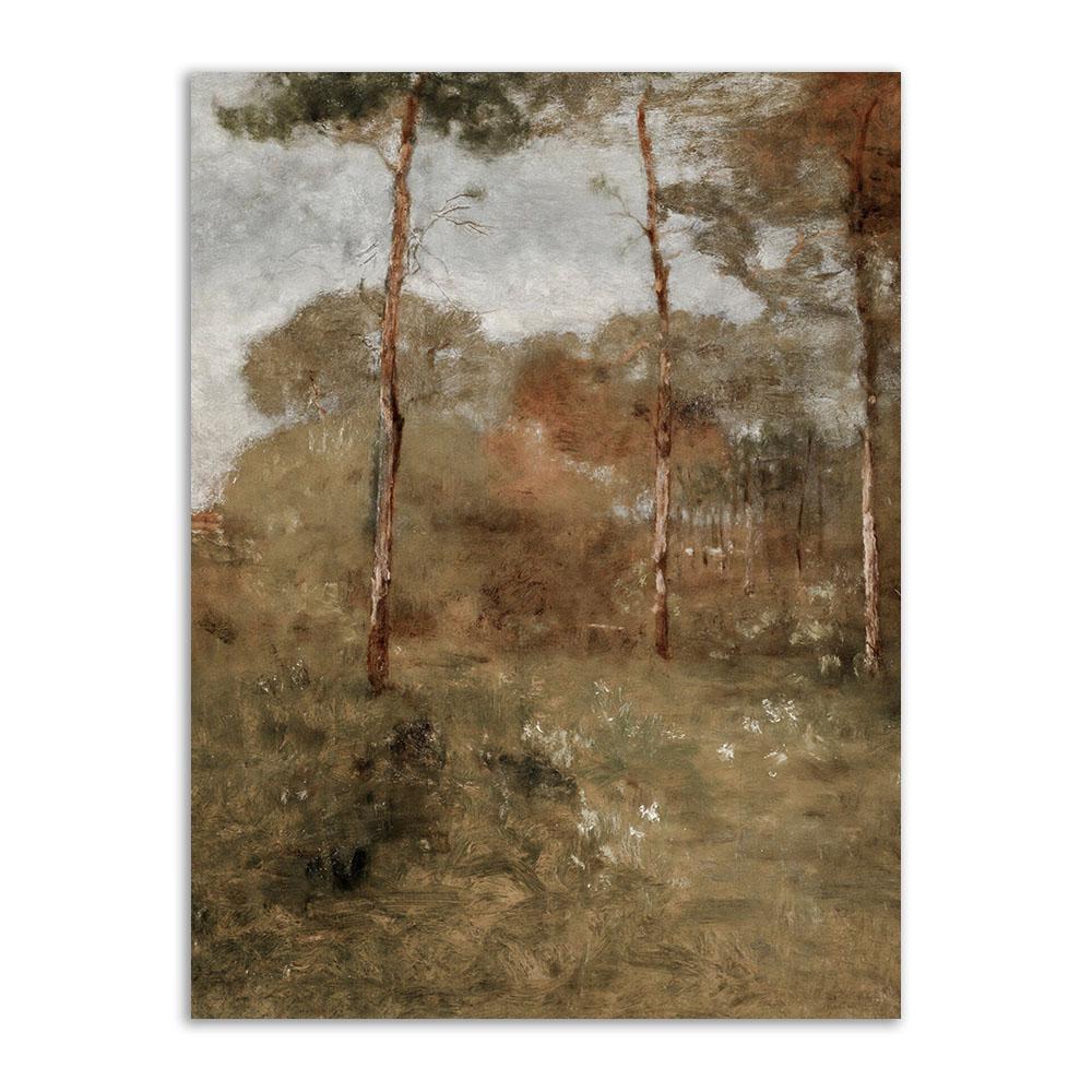 Vintage Neutral Gallery Wall Art European Mountain Lake Landscape Poster And Print Nordic Canvas Painting Living Room Home Decor