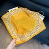 Silk scarf women's spring and autumn decoration versatile ins simple style striped square scarf streamer simulation silk fashion scarf scarf scarf