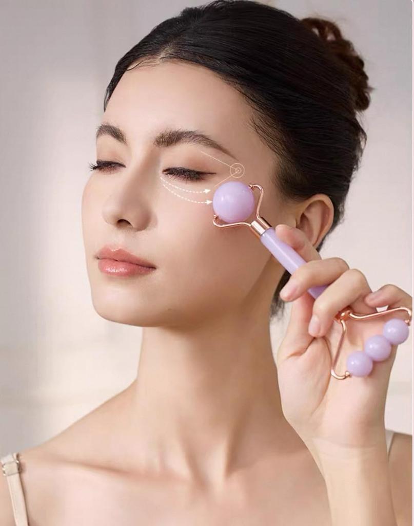 Facial Massage Natural Massage Tool for Face and for Beautiful Slimming Cellulite Wrinkle Swelling Face Body Massage Christmas Party Gift Roller,