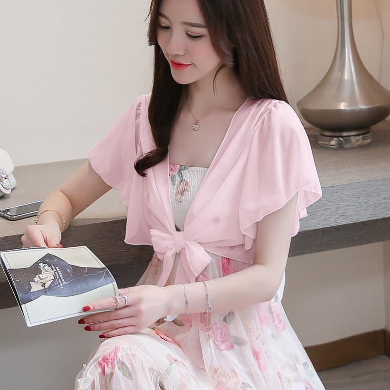 Šifonový šál Ochranné tričko proti slunci - Lehký letní kardigan s vestou