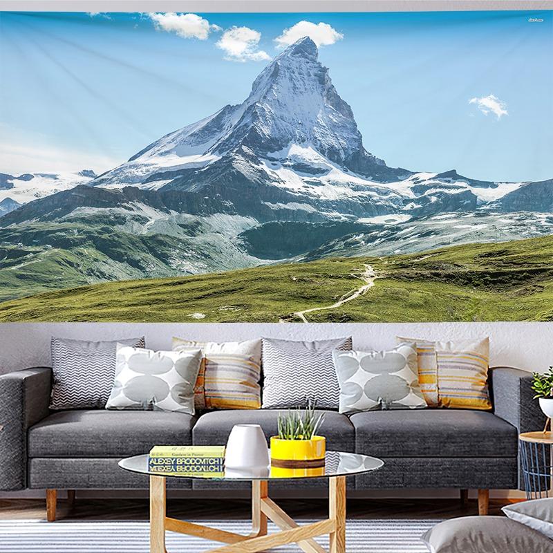 Ultra HD Panoramic Everest Tapestry Breathtaking Snow Mountain View for Living Room Centerpiece Wall Decor 74x94cm(29x37in)