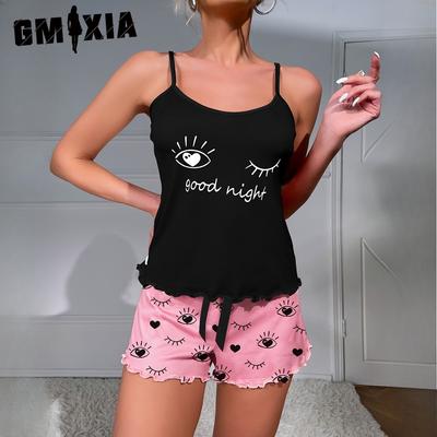 Leisure Homewear Pajamas Women Camisole Vest Shorts Two-piece Suit Comfortable Leisure Soft Can Be Worn Outside