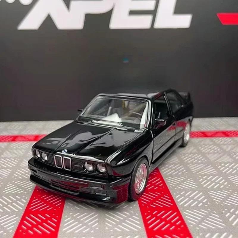 Modely autíček BMW M3 1987 v měřítku 1/36, slitina diecast, otevírací dveře, natahovací, retro modely vozidel pro děti, kluky, dárky, sbírka