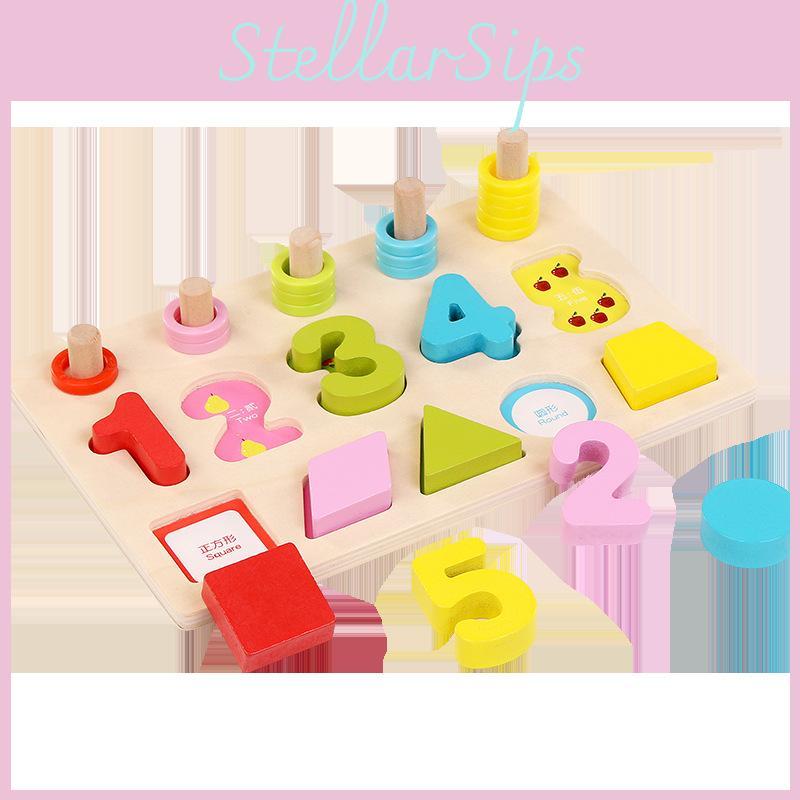 And Wooden Number Shape Matching Board Children Puzzle Toy For Education Early