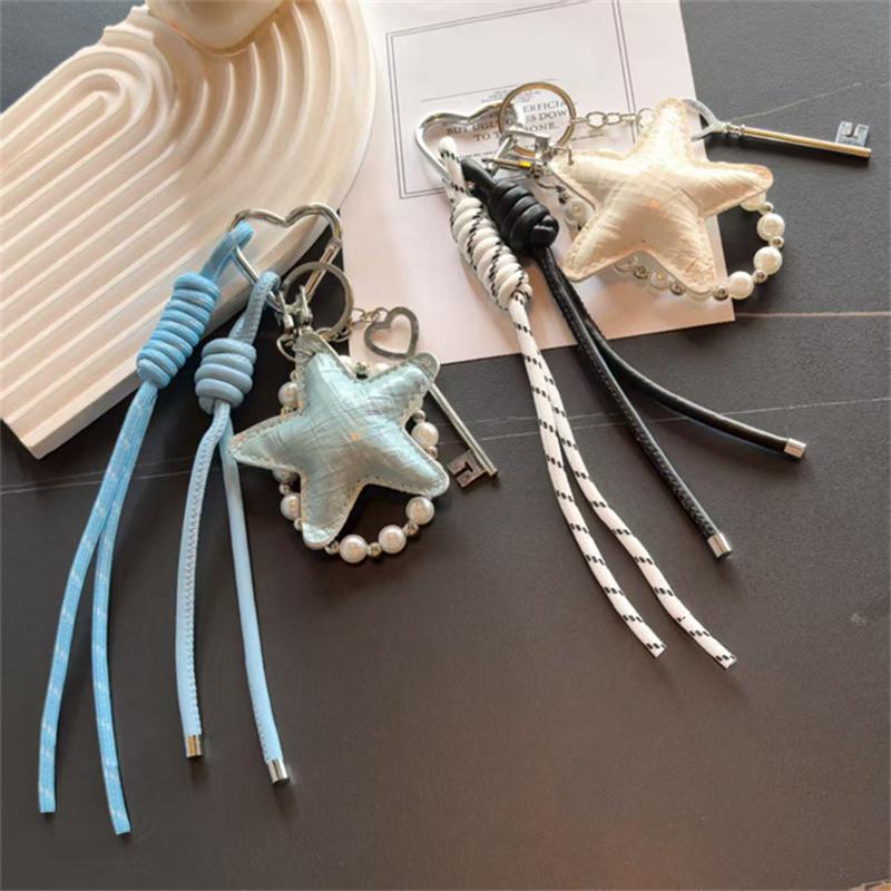 Yogodlns Handgefertigter Anhänger für gewebte Nylonseiltasche, niedliche Bonbonfarbe, modischer Rucksack, Handtasche, hängende Taschen, Accessoires