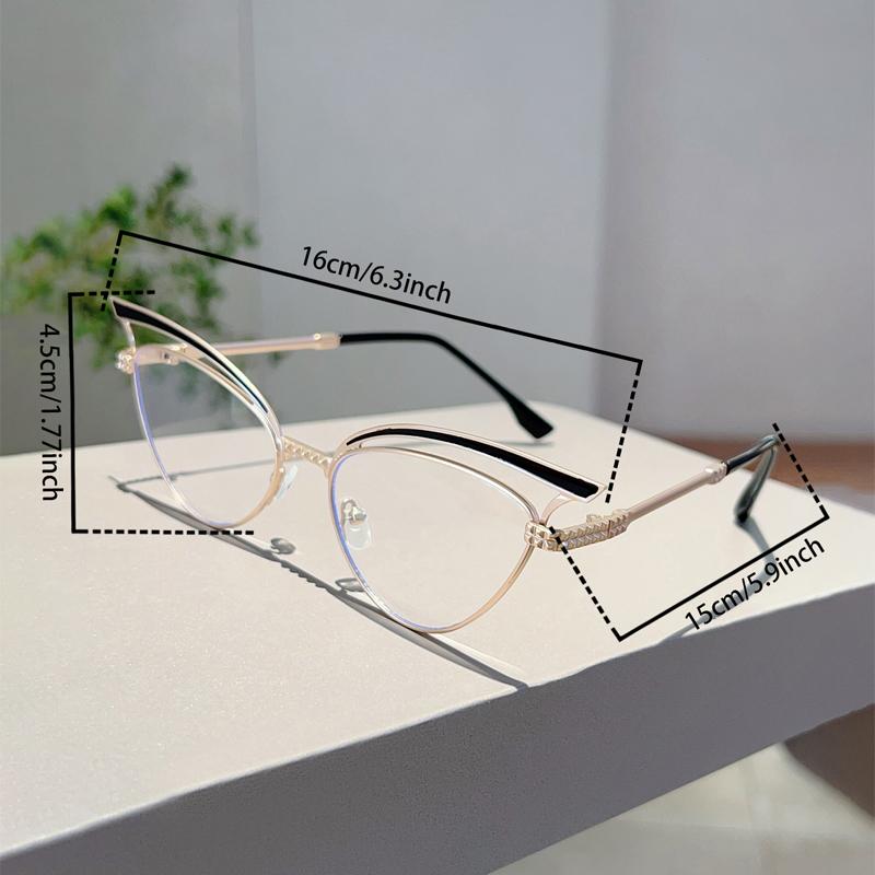 Vintage Cat Eye Glasses Women Fashion Hollowed Blue Light Blocking Eyewear Trendy Brand Design Decorative Eyeglasses