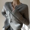 2023 Women's Korean Wool V-Neck Cardigan - Autumn/Winter Plush Knit Long Sleeve Jacket