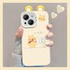 Applicable to Apple 14 mobile phone case iphone15promax cute Winnie the Pooh doll bracket 13 colored silver matte 12