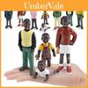 Black Family Pvc Figurine Set With Realistic Human Figures For Home Decor
