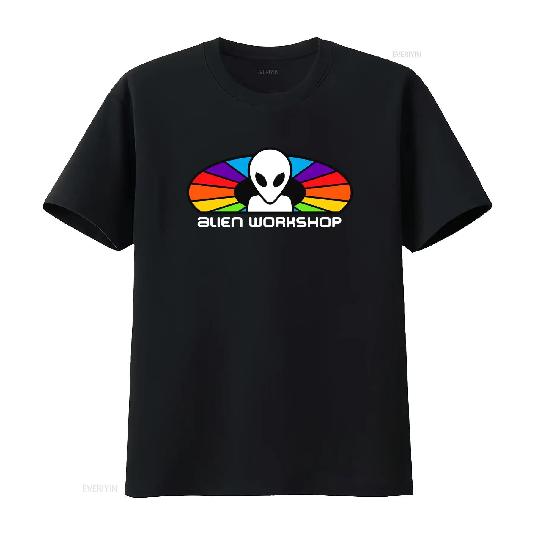

Alien Workshop T Shirt with Colorful Rainbow Pattern and Design Unique Eye Catching vintage Washed Unisex designer clothes - ... S разноцветный