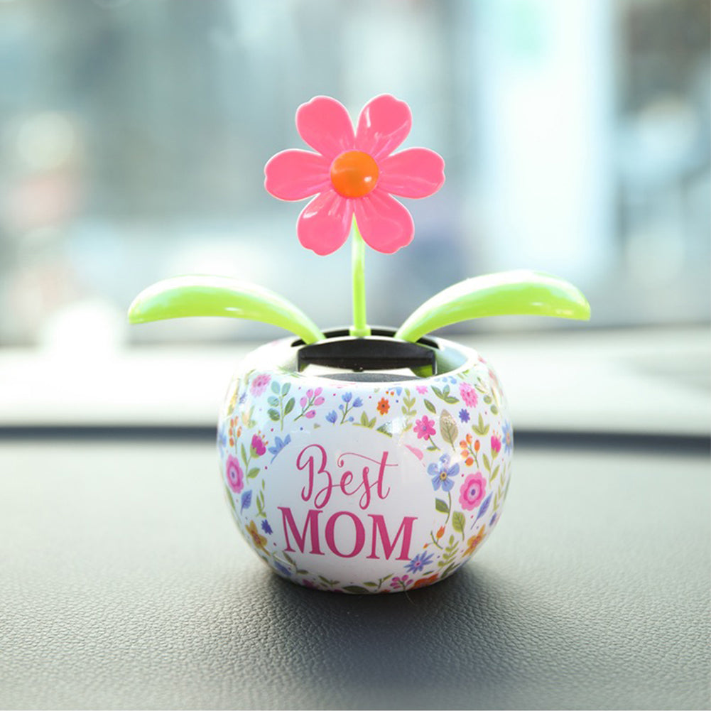 Cute Car Accessorie Auto Swing Solar Sunflower Pendant Auto Car Decoration Ornaments Birthday Gift Car Home Decoraction