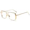 Masculine Anti Blue Light Blocking Metal Square Reading Glasses Women Men Optical Presbyopic Eyeglasses Frame Plus 0 to +2.0 +6