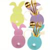 4Pcs Knives Forks Rabbit Rabbit Bags Colorful Nonwoven Bag for Happy Easter Home Party Decor Knives Forks Holder Kids Gifts