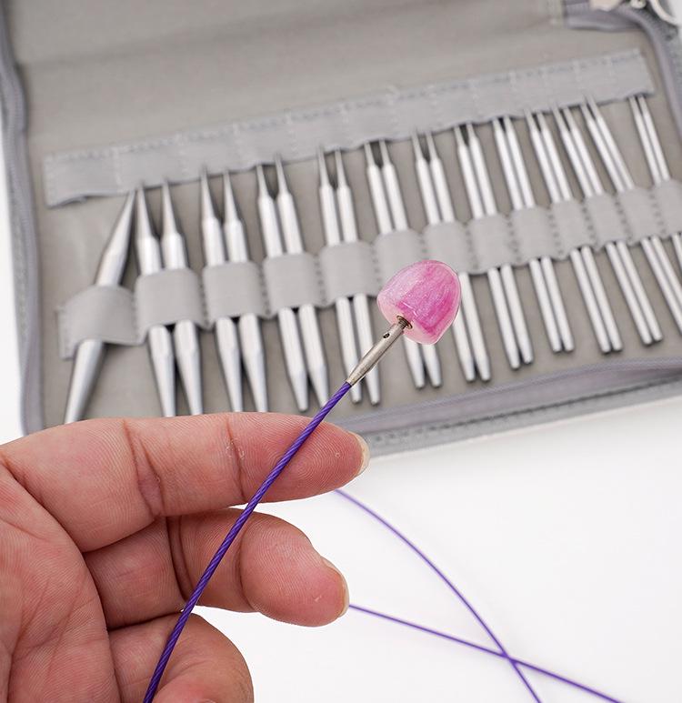 Detachable Circular Knitting Needles Set - 13 Pairs, Bright White Aluminum Nickel-Plated, DIY Sweater Knitting Tools, PU Packaging.