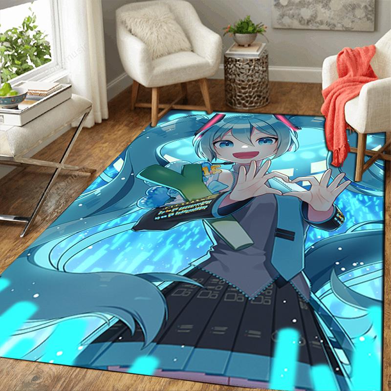 Hatsune Miku Rug Floor Mat for Living Room or Bedroom Soft and Comfortable Carpet a Gift for Birthday and Holiday.NFF0928391