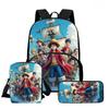 One Piece Lightweight 3PCS School Backpack Set with Front Pocket, Crossbody Bag and Pencil Case, Unisex for Boys Girls Age 6-10