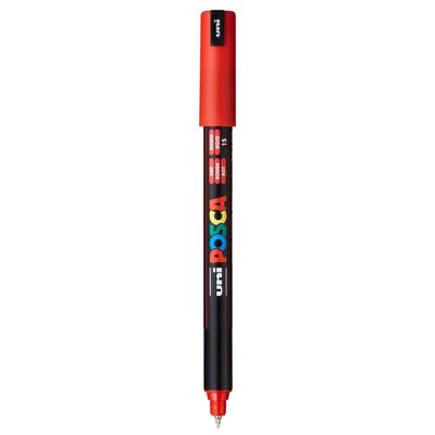 Marcador de Pintura Posca PC-1MR 0.7mm Rojo Tinta Pigmentada Base Agua Para Arte Manualidades Vidrio Metal Paquete de 1