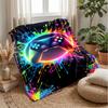 Neon Game Controller Art Theme Blanket Lightweight Warm Flannel Blanket Decorative Throw Blanket for Home Decoration