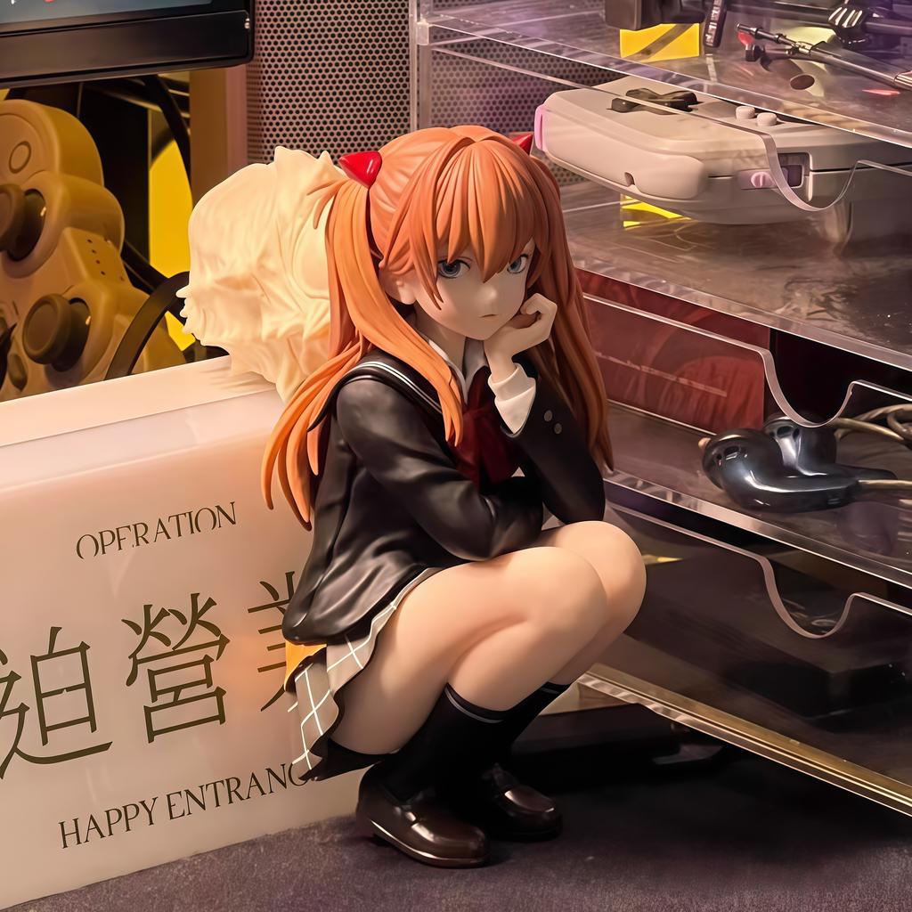 Crouching Asuka Figure New Century Warrior Large-scale Two-dimensional Beautiful Girl Anime Figure Model Ornament Batch