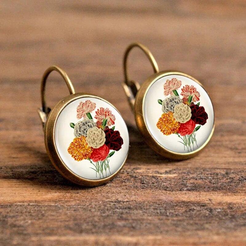 

Серьги из стеклянного сплава с цветочным куполом, модные женские подарочные украшения