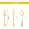 75PCS Gold Plastic Silverware for 25 Guests Heavy Duty Gold Disposable Utensils Sets Includes 25 Forks 25 Spoons 25 Knives Eleg