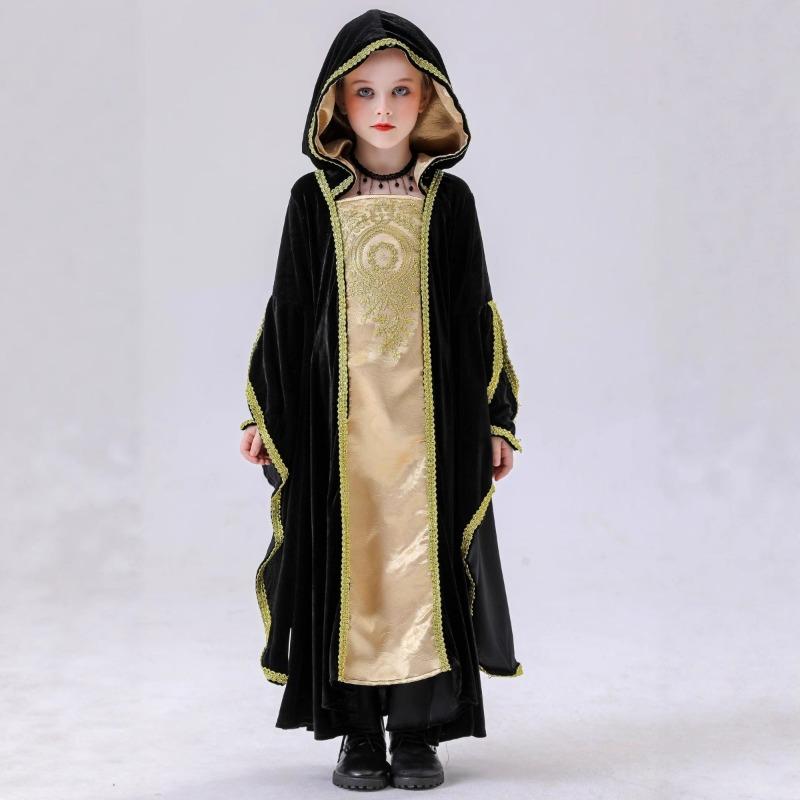 Halloween European Medieval Retro Court Children Aristocratic Girl Long Dress Masquerade Party Costume