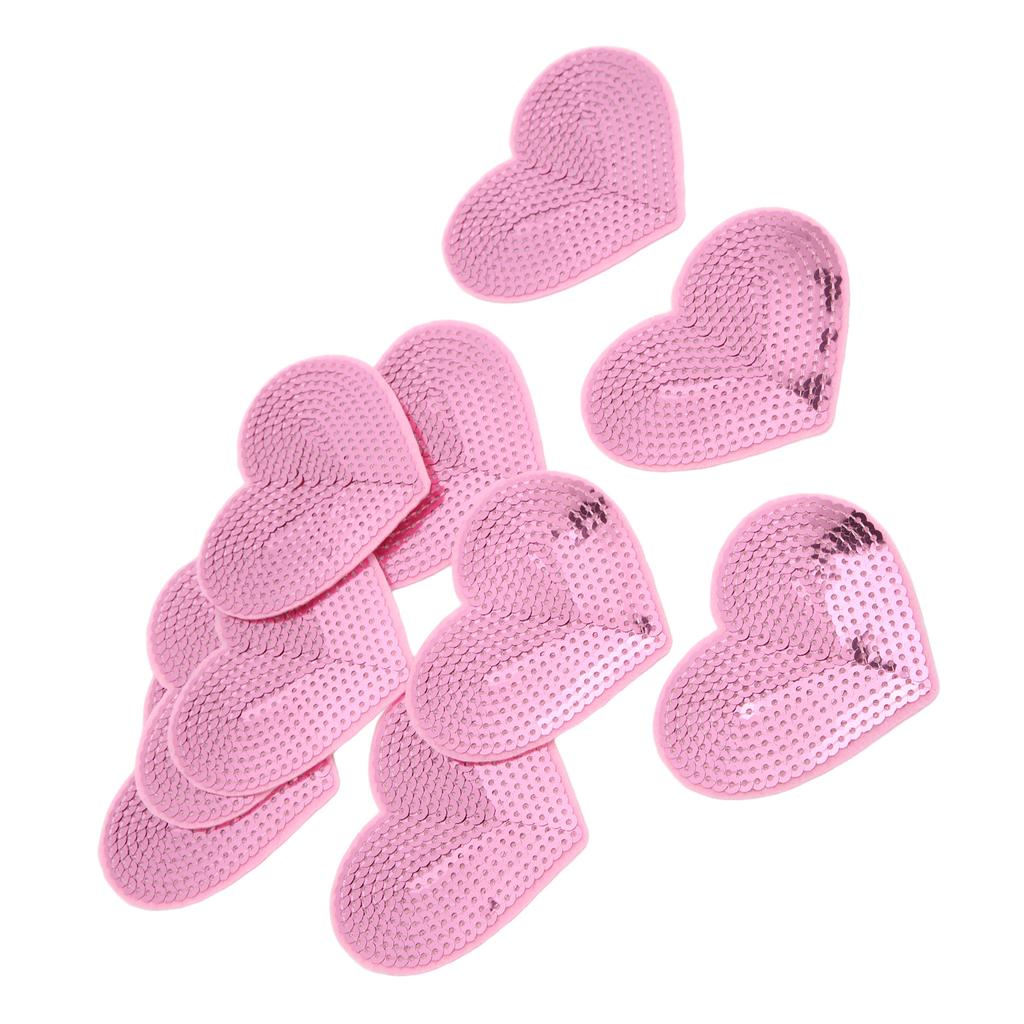 10Pcs Iron On Patches Pink Heart Lightweight Durable Cotton Wide Application Iron Patches for Shirt Jean Jacket