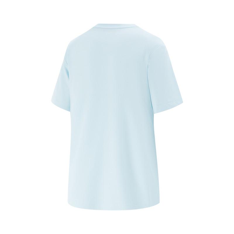 Li-Ning Fitness Series Loose Cool Breathable Comfortable T-Shirt Women tops Light-Sky-Blue ATSV296-5