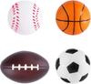 4Pcs Squeeze Ball Toys Sports Theme Kids Birthday Party Favors Goodie Pinata Filler Anti Stress Soccer Basketball Rugby Gifts