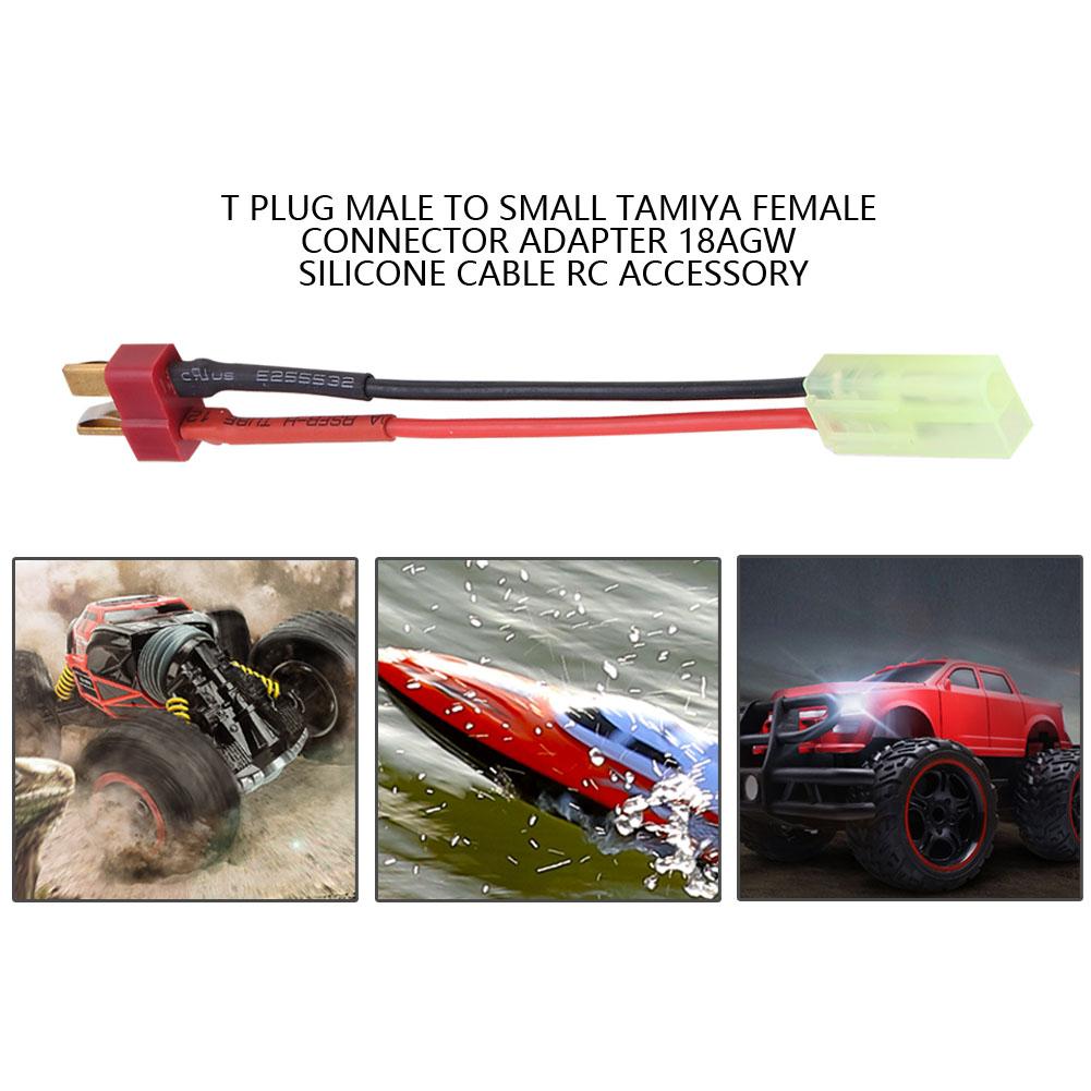 T Plug Male To Small Tamiya Female Connector Adapter 18AGW Silicone Cable RC Accessory