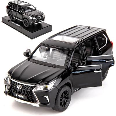 1/32 Ölçekli Lexus LX570 Off-Road Lüks SUV Model Araba, Çinko Alaşımlı Geri Çekilebilir Oyuncak Araba Ses ve Işık ile Çocuk Erkek Kız Hediyesi