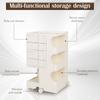 Modern Rotating Trolley with Wheels Movable Utility Trolley Cart Large Capacity Multipurpose Storage Caddy Home Storage Rack