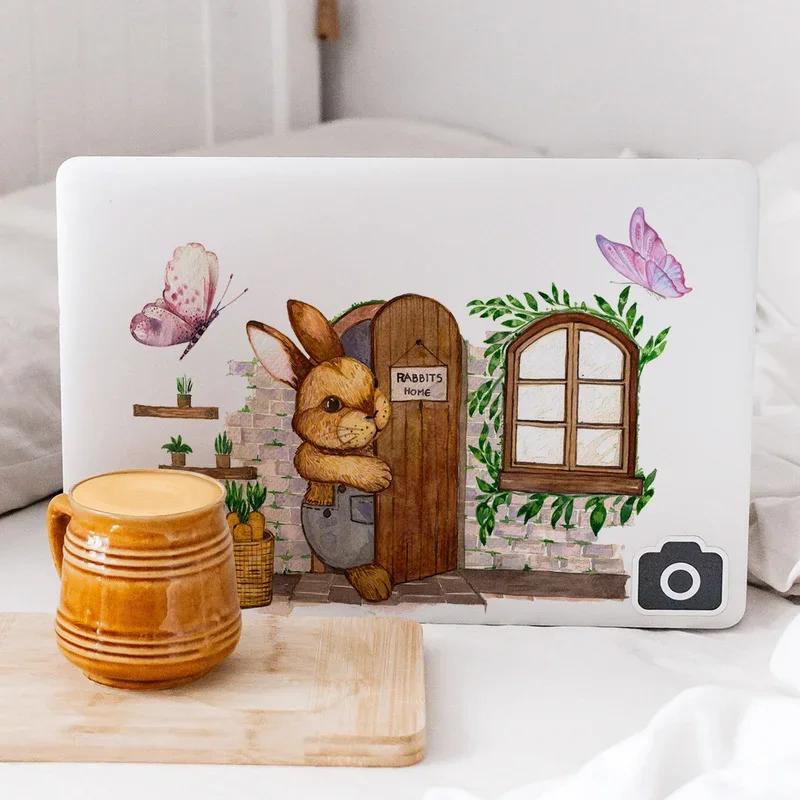 Wanddekoration Aufkleber Kreativer Hase Niedlicher Häschen Schmetterling Wandaufkleber Ausbrechen Der Tür Wohnzimmer Schlafzimmer Dekorativ