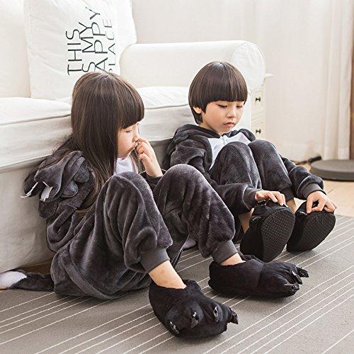 dorawithme Wolf Kigurumi Pajamas for Kids, Animal Cosplay Costume for Halloween and Christmas, Unisex (110cm)