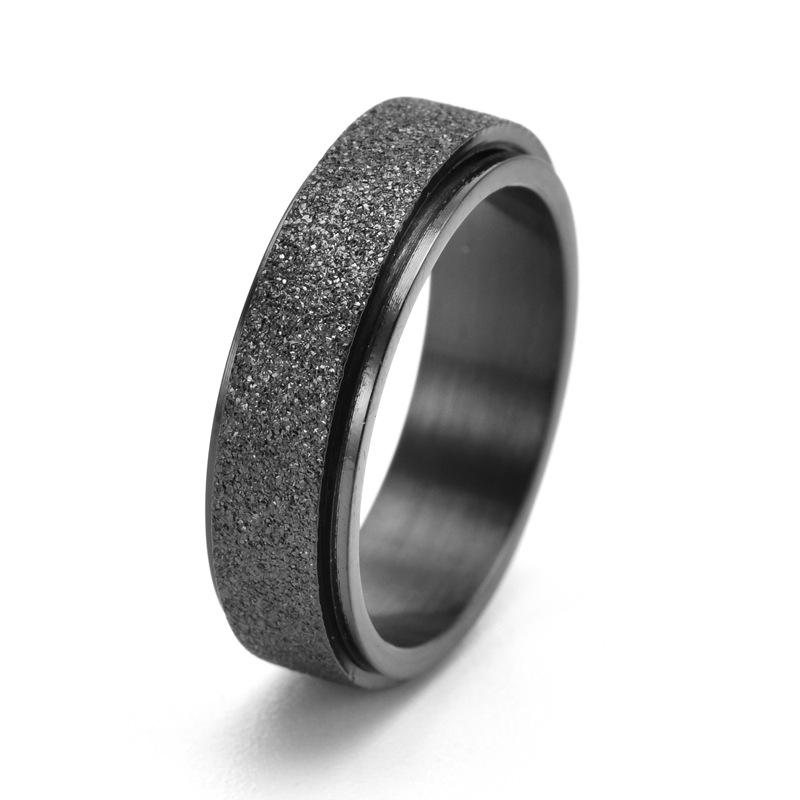 Personalized Matte Titanium Steel Rotatable Ring – Unisex, Fashionable Couple Jewelry, Ins Style