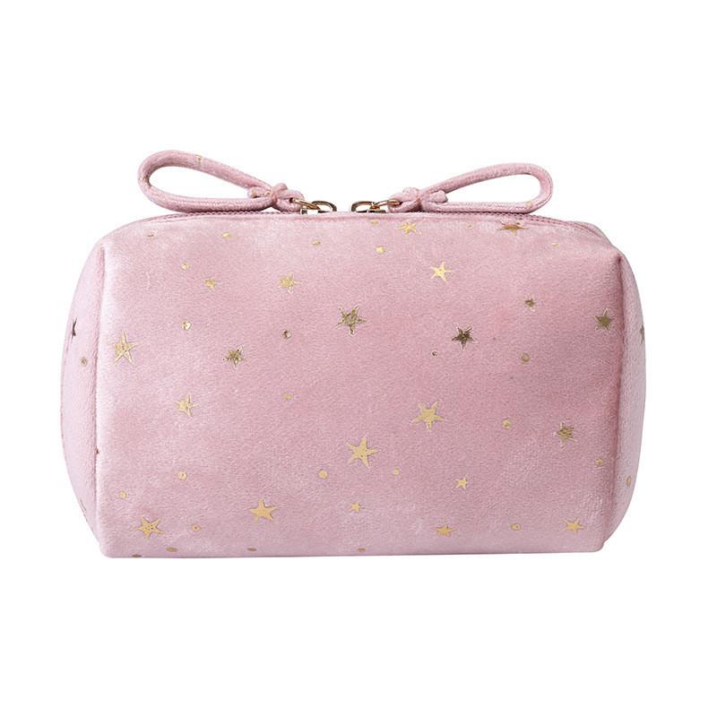 Luxurious Flannel Starry Clutch Makeup Bag For Travel And Cosmetic Storage