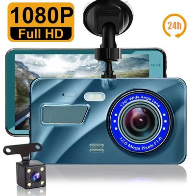 DVR לרכב 2 מצלמות 4.0 אינץ' מצלמת דש לרכב מקליט וידאו לרכב רושם אוטומטי Dvrs מצלמת דאש עם מצלמות כפולות אביזרי רכב