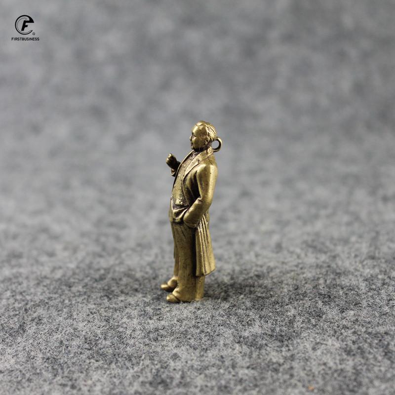 Pure Copper Retro Crafts Chairman deng xiaoping Figurine Living Room Decor Car Ornaments Home Furnishings Decoration key chain