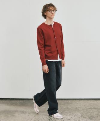 Wednesday Oasis Crop Crewneck Knit Cardigan_Red(Wc25-Kn63)