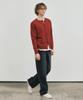 Wednesday Oasis Crop Crewneck Knit Cardigan_Red(Wc25-Kn63)
