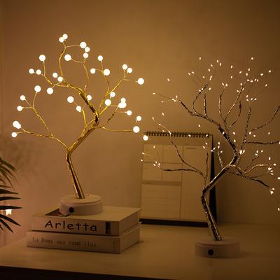 Verjaardagscadeau 1 juni Kinderdag Meisje Afstuderen Klein Cadeau Vuurboom Zilveren Bloem Decoratieve Lichtboom Licht