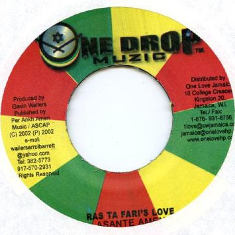 

7inch Record ASANTE AMEN - Ras Ta Fari s Love One Drop 2002 Jamaica Reggae, Ska & Dub