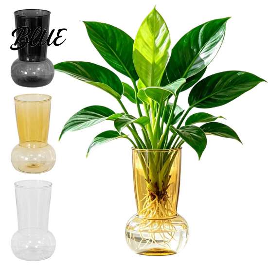 Transparent Decorative Vase for Fresh Flowers Hydroponic Flower Vase Modern Style Imitation Glass Wide Body Home Decor Sturdy Plant Pot Cut And Water