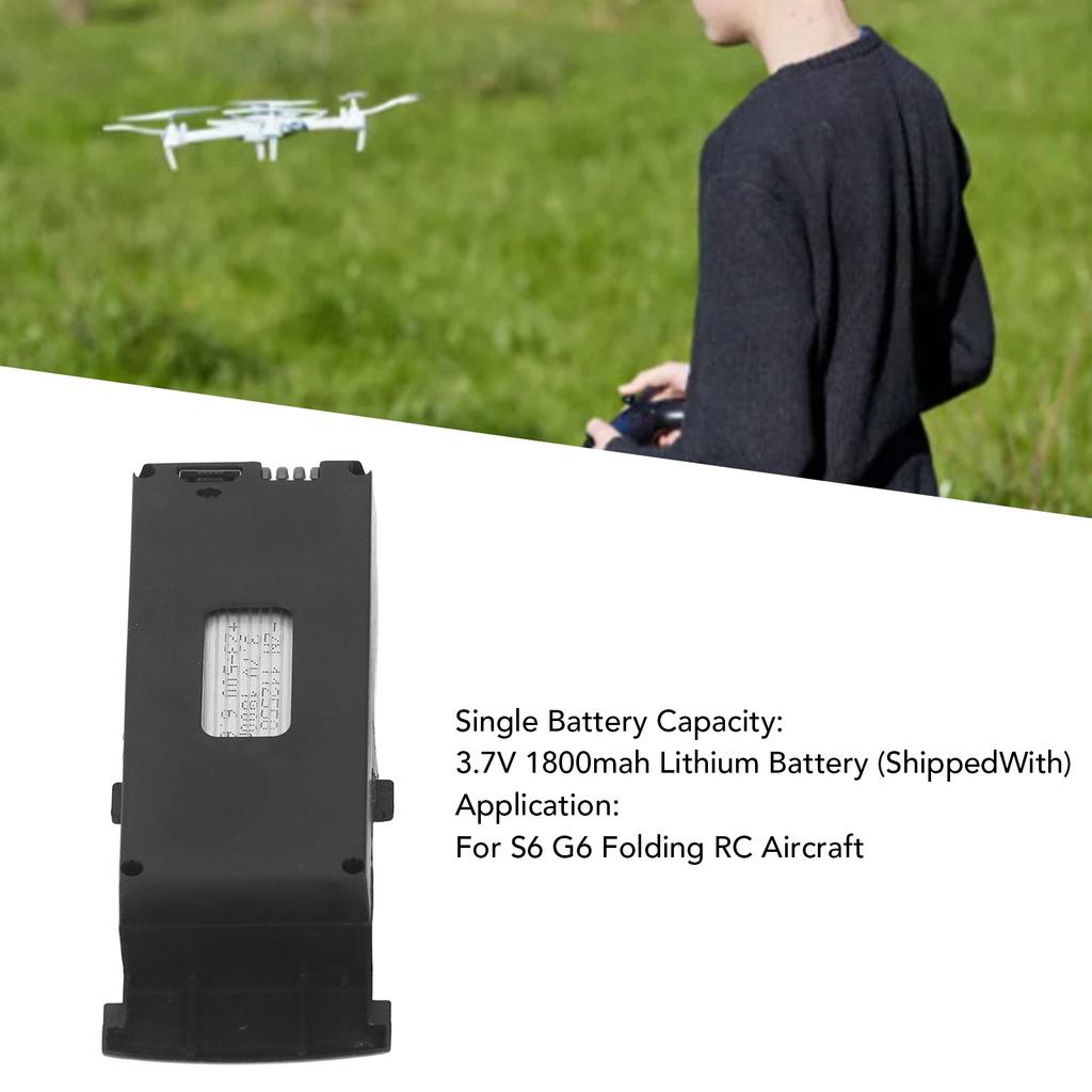 3.7V 1800mAh Drone LiPo Battery Lightweight RC Plane Lithium Battery For S6 G6 Drone Quadcopter Accessories Spare Parts