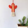 Cactus-shape Garden Ornament Wall Hanging Ig Bohemian Macrame Rainbow Wall Decor Handmade Macrame Rainbow Cactus-shape